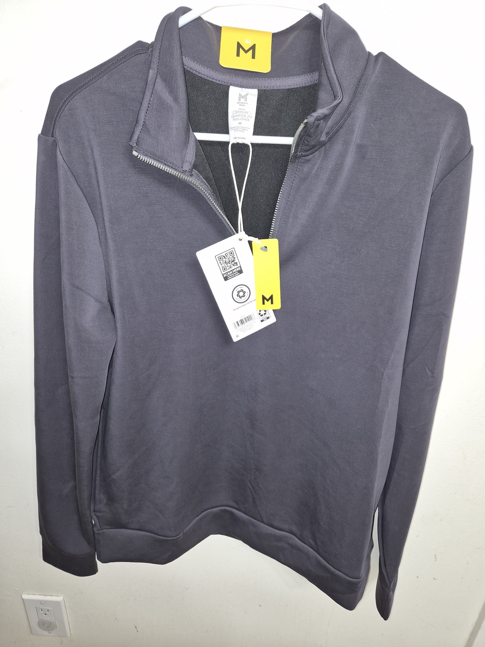 1/4 Zip en's Sweater in Charcoal Gray